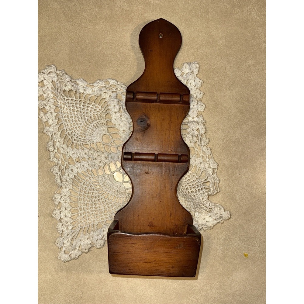 Vintage Manchester Wood Louise Thompson Handmade Wood Spoon Holder Rack Brown